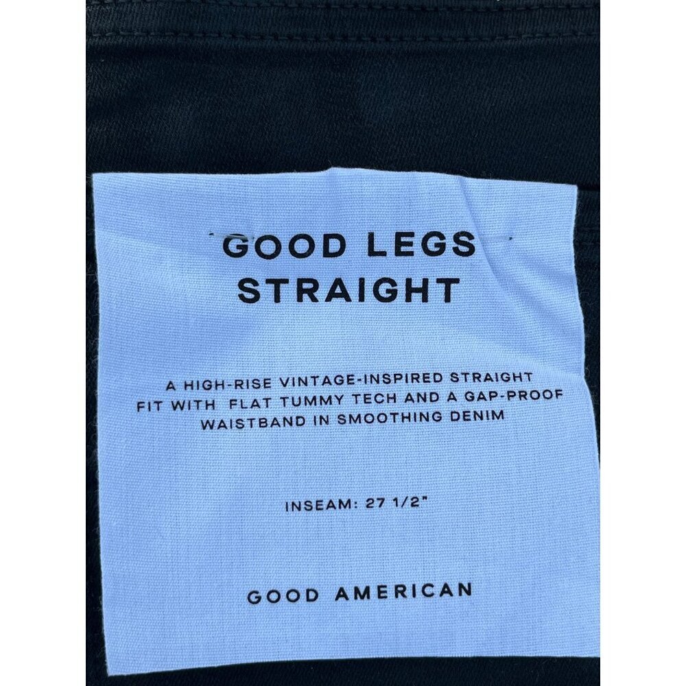 Good American Good Straight High Rise Coated Jeans in Black001 Size 14 - Picture 5 of 11